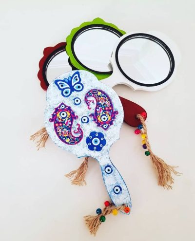 آینه چوبی دستی